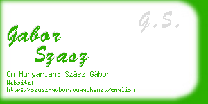 gabor szasz business card